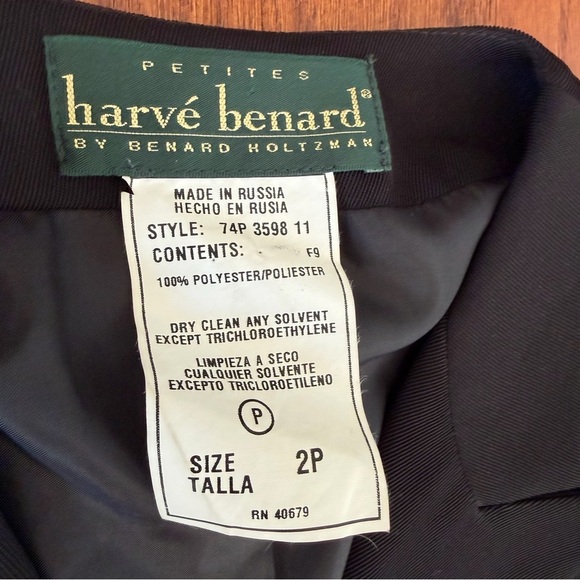 Vintage Harvé Bernard Black Tailored Coat Duster Petite size 2 - Picture 7 of 7